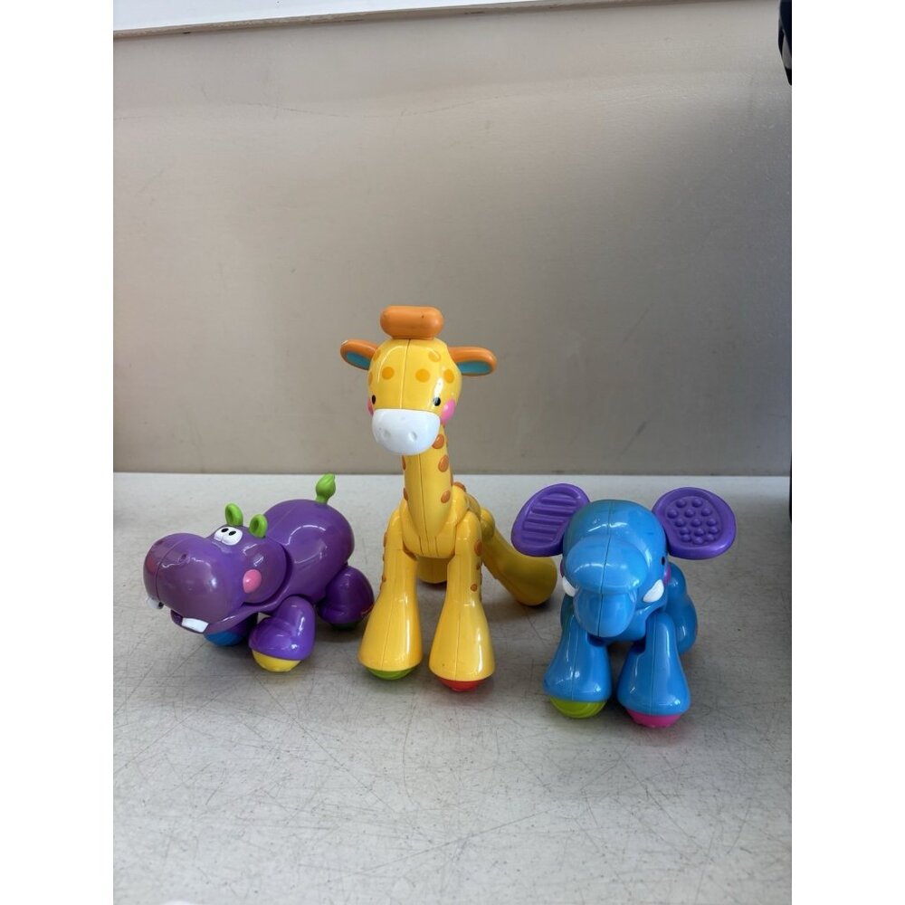 SET of 3 Fisher Price Click Clack Amazing Animals Giraffe Hippo Elephant